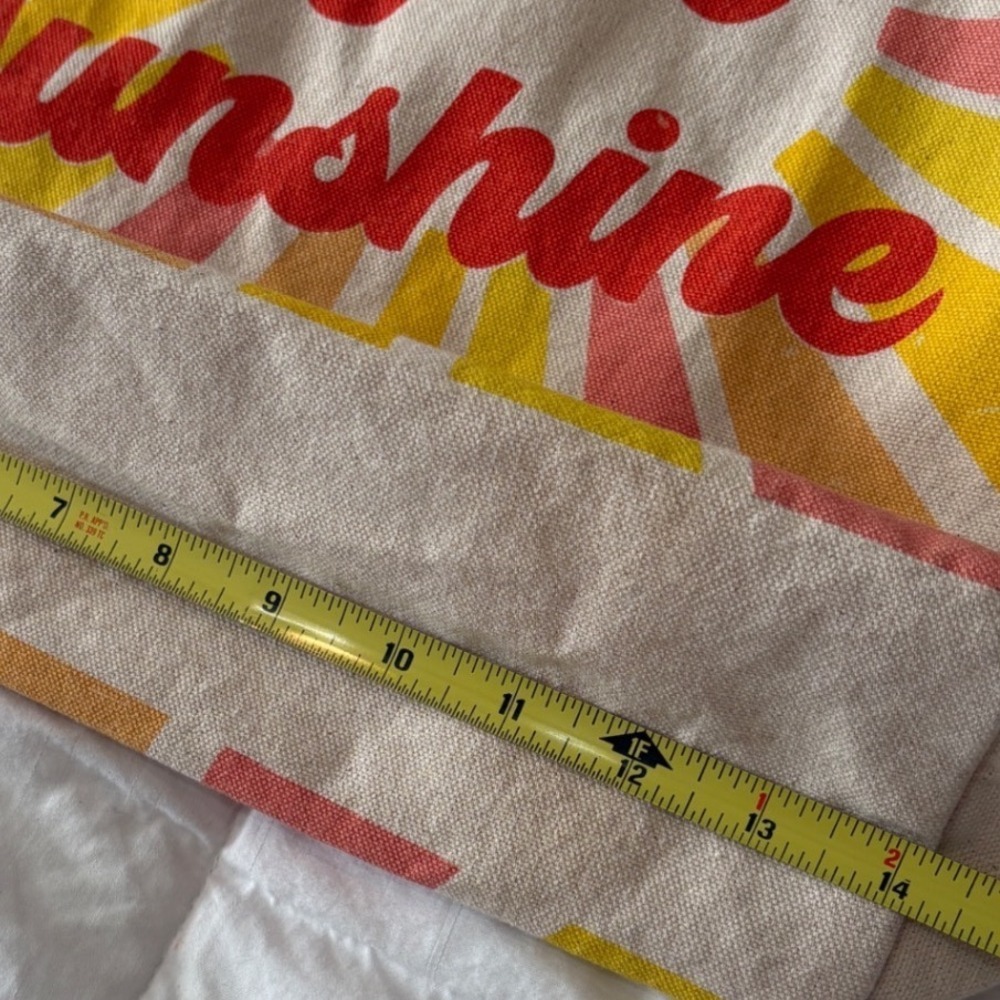 Hello Sunshine Beach Tote Canvas Bag With Pouch - Picture 6 of 7